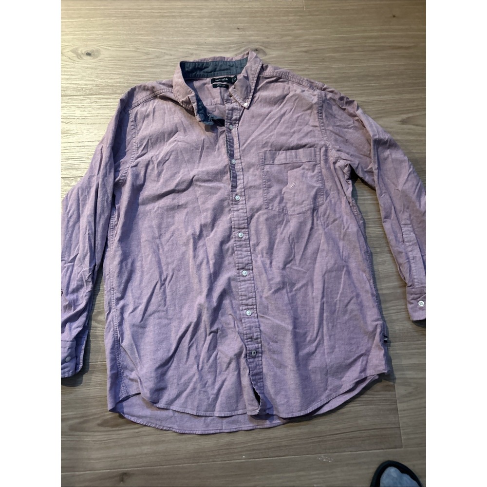 Nautica Classic Fit Stretch Men's Pink Long Sleeve Button Down Shirt Size 1XL